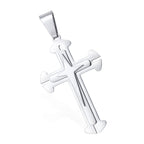 Dropshipping Cross Pendant Necklaces For Men Black Gold Color Silver Color Stainless Steel Charm Chain Male Hip Hop Jewelry KP52