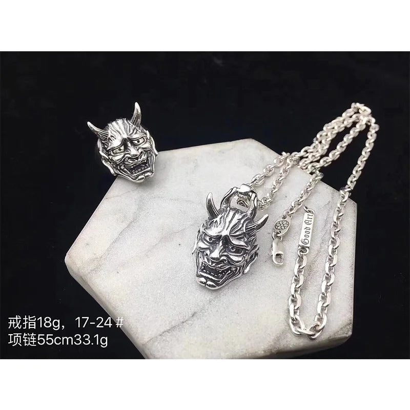 Japanese Hannya Mask Halloween Ring — Stainless Steel
