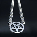 Pentagram Cuban Chain Necklace — Stainless