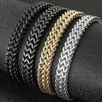9/10MM Franco Link Curb Chain Man Bracelet Gold Color Stainless Steel Men's On Hand Bracelets Mannen Armband Jewelry