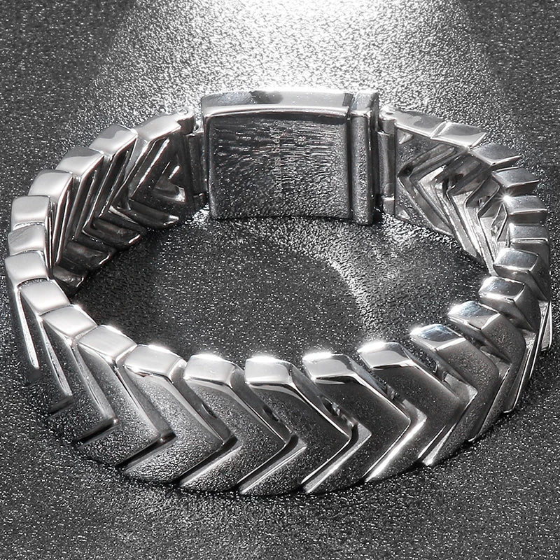 Punk Snake Bone Style Bracelet Men Heavy Quality Polished Stainless Steel Men's Bracelets & Bangles 2021 Birthday Gifts