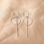 Hollow Geometric Drop Earrings — Stainless Steel