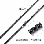 Two-Tone Round Box Chain Necklace — Stainless Steel
