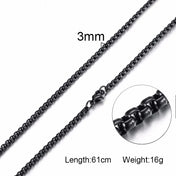 Two-Tone Round Box Chain Necklace — Stainless Steel