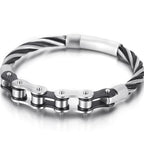 Black Stainless Steel Men's Bracelet Gold Color Handmade Braided Bicycle Motorcycle Chain Bracelets For Men Male Hand