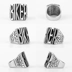 Locomotive Motorcycle Biker Letter Stainless Steel Mens Rings Punk Hip Hop for Male Boyfriend Jewelry Creativity Gift