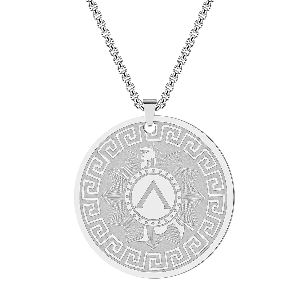 Spartan Warrior Stainless Steel Pendant Necklace
