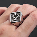Simple Retro 1% Lucky Number Ring Men And Women Punk Fashion Stainless Steel Biker Skull Ring Amulet Jewelry Gift Wholesale
