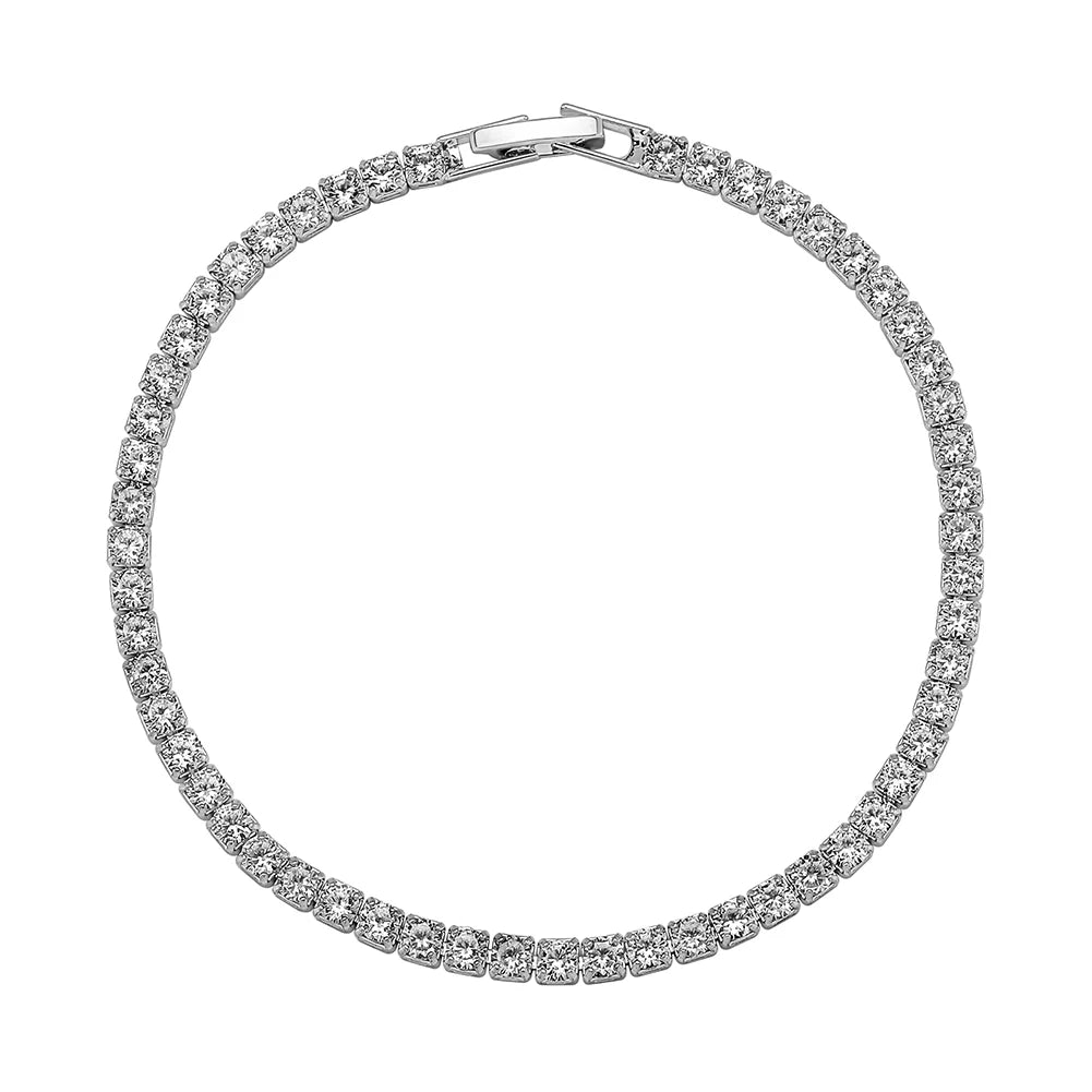TOPGRILLZ 3/4/5MM Micro Tennis Bracelet with New Fold Over Clasp Hip Hop Bling Iced Out Cubic Zirconia Jewelry Gift For