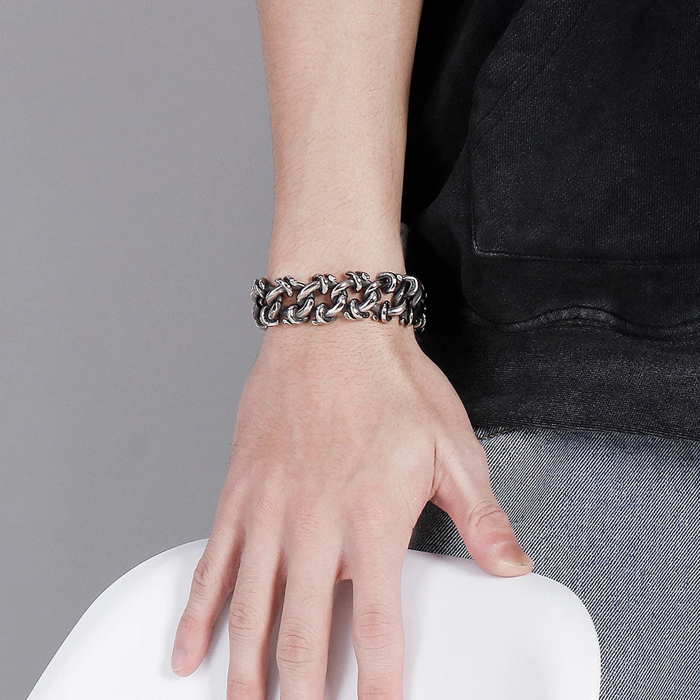 Stainless Steel Bracelet Men 20MM 316L Stainless Steel Men's On Hand Bands Chain Bracelets Male Jewellery Iron Mannen