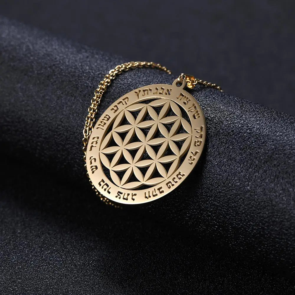 Flower of Life Sacred Geometry Pendant Necklace — Stainless Steel