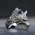 Viking Wolf Head Ring — Stainless Steel