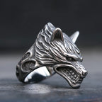 Viking Wolf Head Ring — Stainless Steel