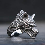Viking Wolf Head Ring — Stainless Steel