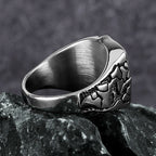 Vikings Cross Nautical Chart Amulet Ring Men's Stainless Steel Nordic Rune Ring Gift Biker Punk Hip Hop Jewelry