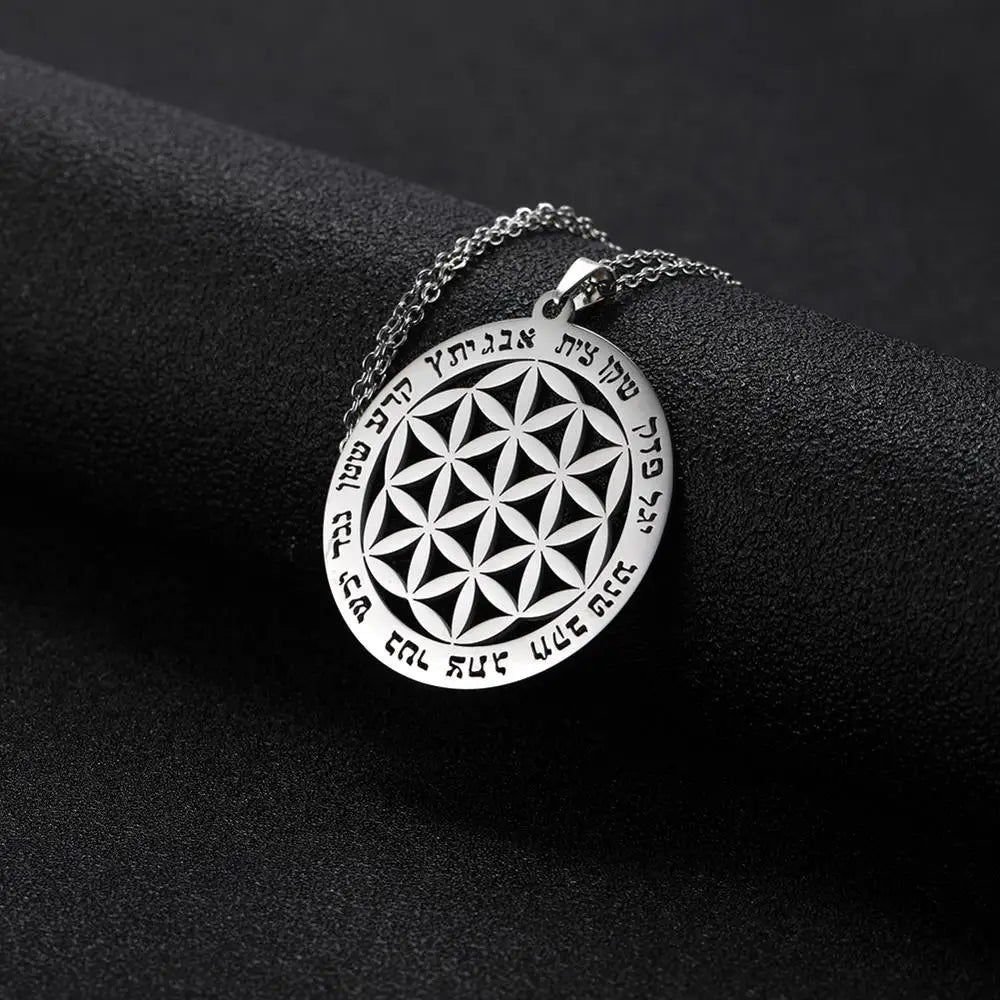 Flower of Life Sacred Geometry Pendant Necklace — Stainless Steel