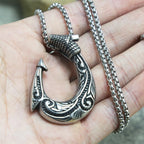 Viking Anchor Hook Pendant — Stainless Steel