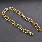 Width 7mm Stainless Steel Big Rolo Link Chain Neckalce Punk Chokers For Women length 21cm-100cm