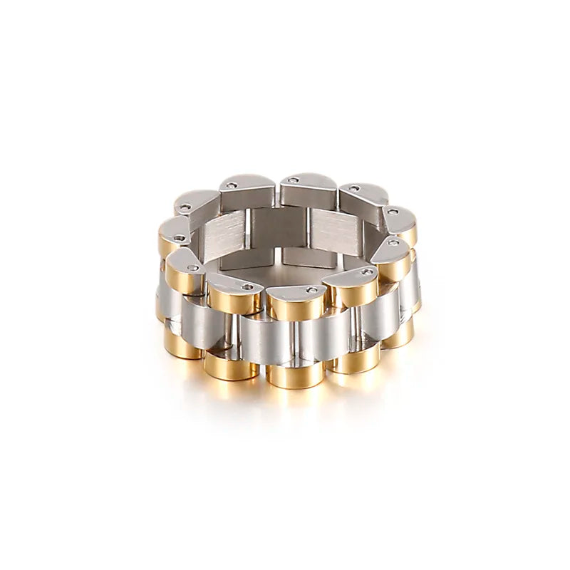 10mm Stainless Steel Ring Speedometer Wedding Party Fashion Rings Bike Chain Link Men Women Finger Rings Jewelry Gift