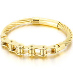 Black Stainless Steel Men's Bracelet Gold Color Handmade Braided Bicycle Motorcycle Chain Bracelets For Men Male Hand