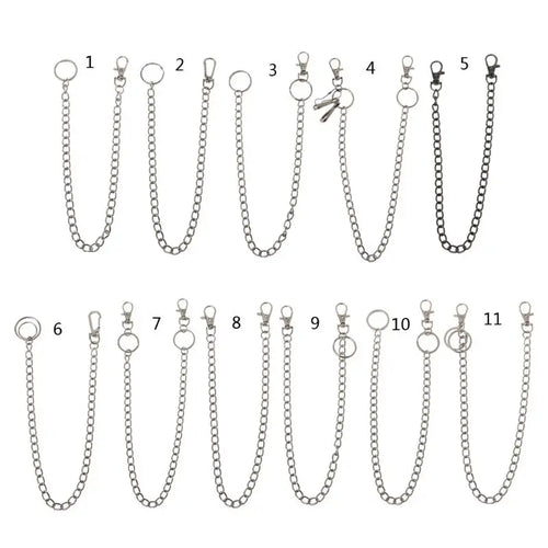 16" Punk Belt Wallet Chain Waist Pants Chain Pocket Chain with Keyring for Pants Belt Jeans Wallets Keys Jewerly Unisex