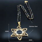 Flower Gold Pendant Necklace — Stainless Steel