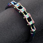 Men's Bike Motorcycle Link Chain Bracelet Man Braided Leather Cuff Bracelets Black Cowhide Weave Rider Armband Male