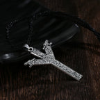 Viking Rune Algiz Double Wolf Pendant — Stainless Steel