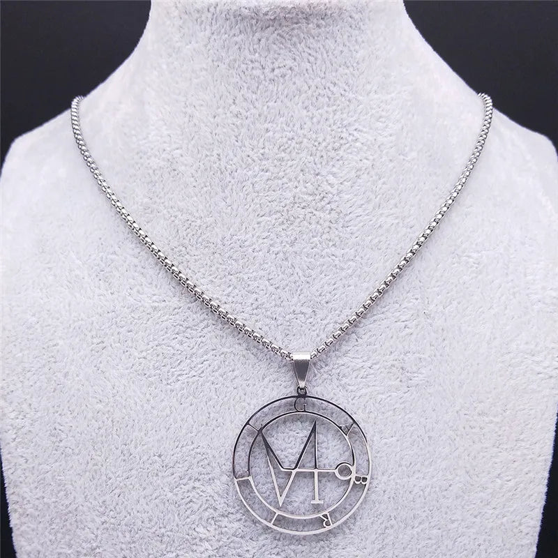 Archangel Gabriel Pendant Necklace — Stainless Steel