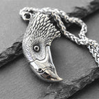 Fine Domineering Retro Double-sided Three-dimensional Eagle Head Pendant Men and Women Jewelry Necklace