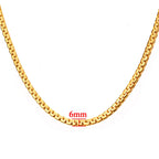 Mens Chain 6MM Long Necklace for Men 20" 23" 26" Gold Color Stainless Steel Flat Snake Chain Necklaces Men Chain