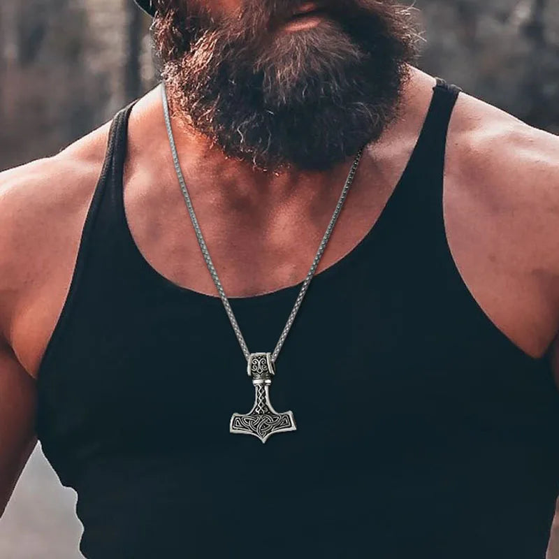 Thor Hammer Pendant — Stainless Steel