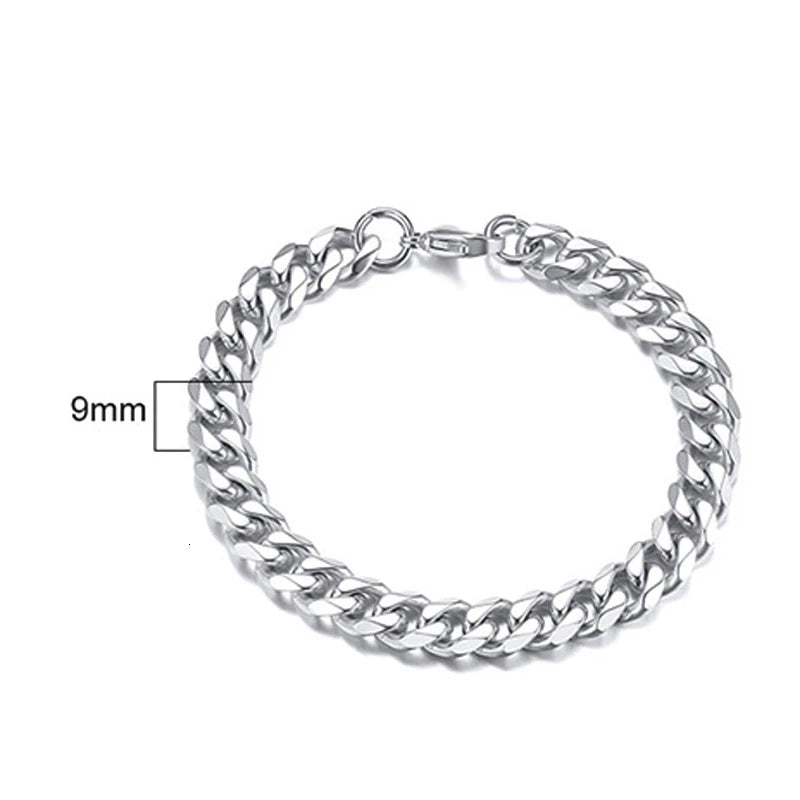 Cuban Curb Chain Bracelet — Stainless Steel