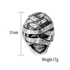 Ancient Egyptian Mummy Skull Ring For Men Punk Retro Egyptian Stainless Steel Biker Ring Hip Hop Rock Jewelry Store