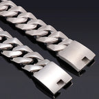 Man Bracelet In Stainless Steel Brushed Polished 26MM Wide Curb Link Chain Bracelets for Men Engraving Male Jewelry