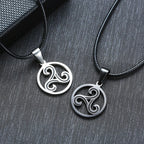 Triskelion Triple Spiral Pendant — Stainless