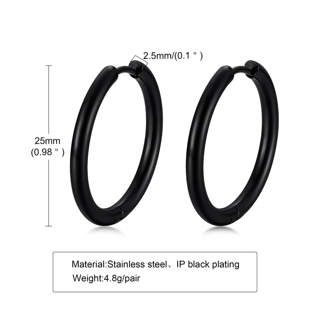 Minimal Huggie Hoop Earrings — Stainless Steel