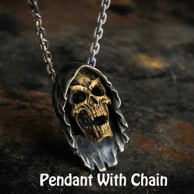 Broken Skull Pendant Necklace — Gothic Vintage
