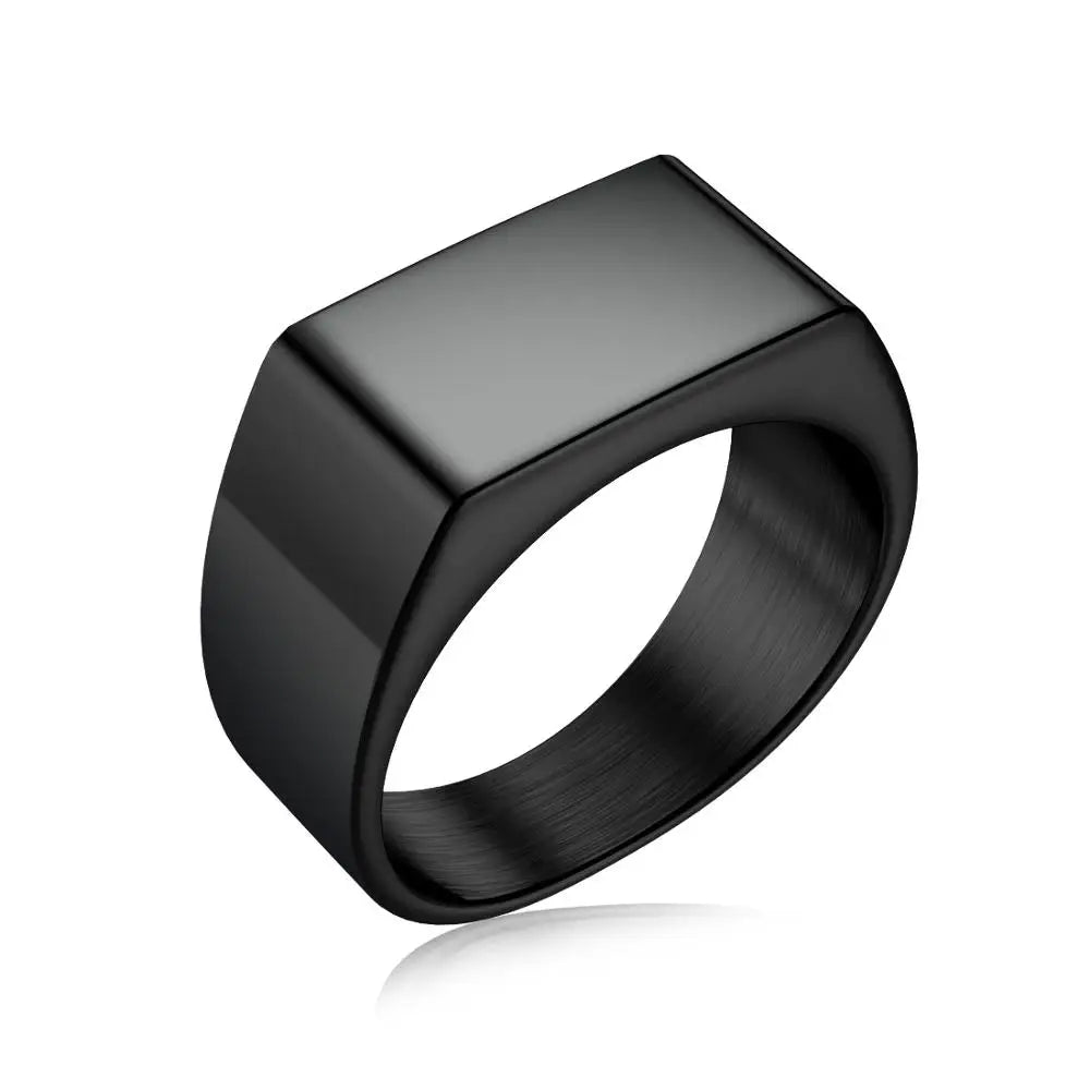 Smooth Signet Ring — Stainless Steel