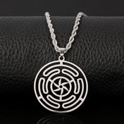 Hekate Wheel Stainless Steel Necklace Pendant Goth Strophalos Hecate Magic Symbol Logo Charm PIN colier femme Men