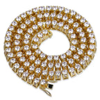 Iced Out Tennis Chain Choker Necklace — Copper Alloy