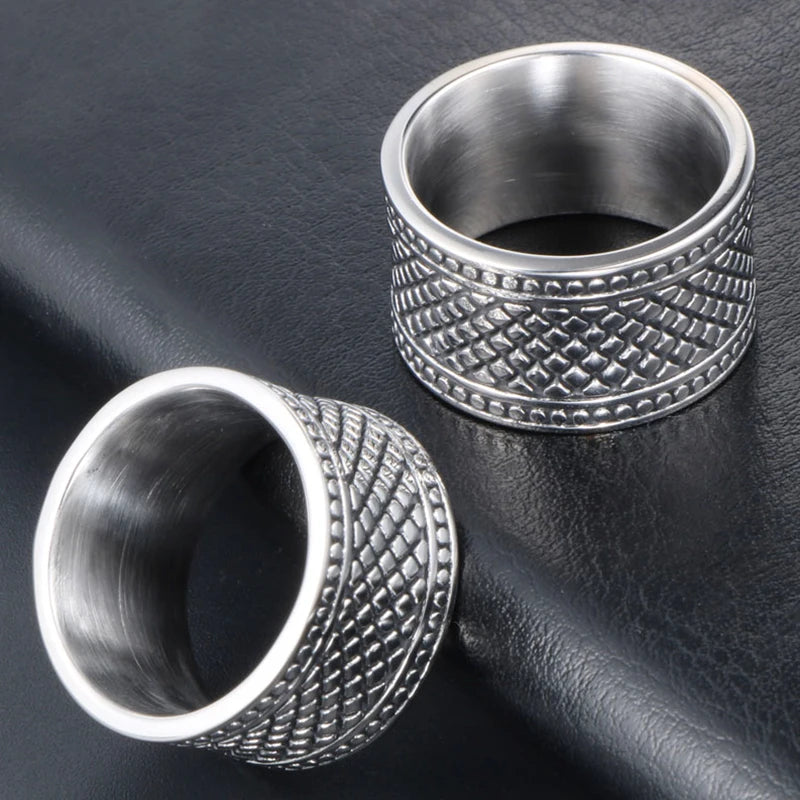 Vintage Wedding Rings For Man Women 316l Stainless Steel Male Ring Finger Jewelry Charm Party Birthday Gift Waterproof