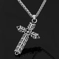 Nordic Viking Cross Amulet Double Sided Necklace — Zinc Alloy