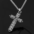 Nordic Viking Cross Amulet Double Sided Necklace — Zinc Alloy