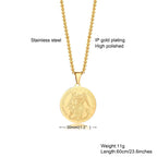 Men Necklace,Seal of the Seven Archangels Necklaces,Stainless Steel The 7 Archangels Sigil, Solomon Kabbalah Amulet Pendants