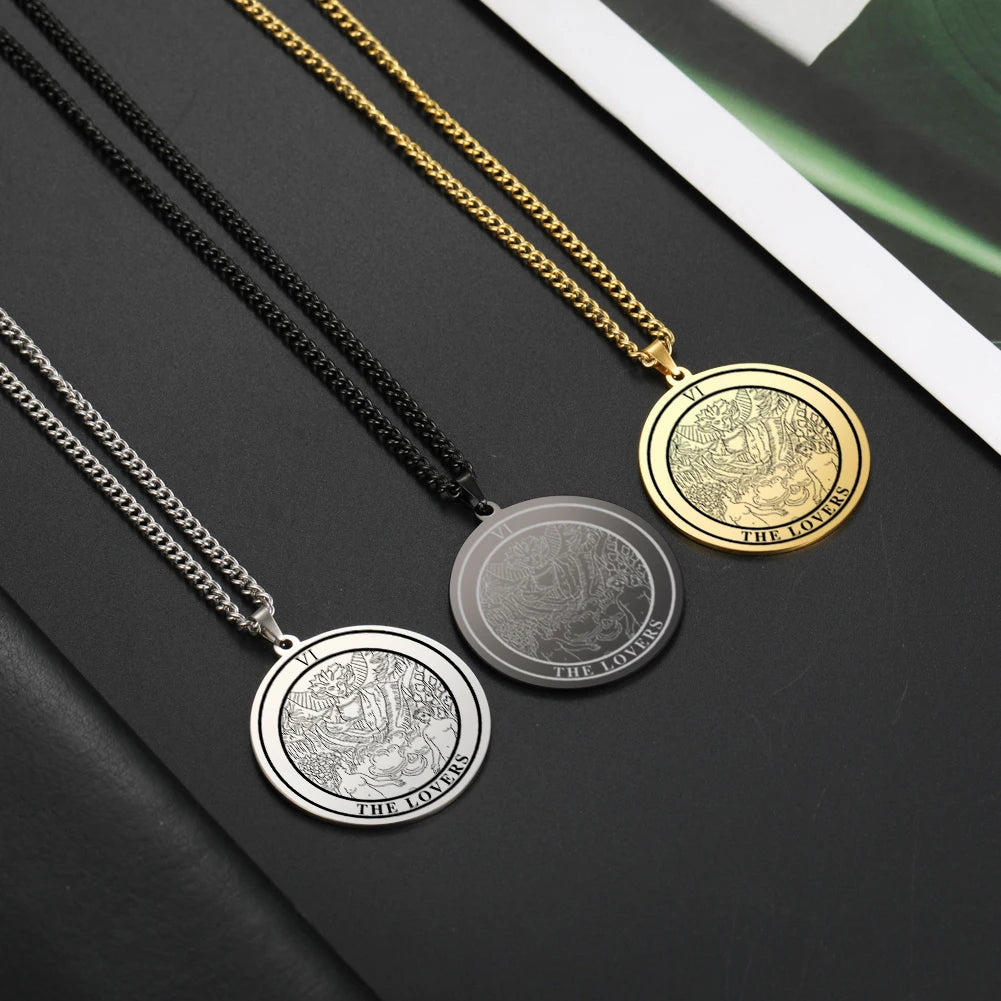 Tarot Card Pendant Necklace — Stainless Steel