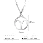 Lemegeton Zodiac Women's Necklace 12 Constellations Stainless Steel Pendant Choke Astrology Aries Leo Ring Jewelry Birthday Gift
