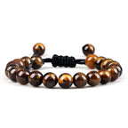 Beads Bracelet Adjustable 8mm Black Onyx Lava Tiger Eye Natural Stone Men Bracelets Healing Yoga Jewelry Gift for Women