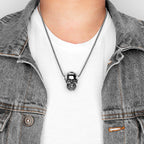 Gothic Reality Skull Stainless Steel Men Necklaces Pendants Chain Punk for Boyfriend Male Jewelry Creativity Gift