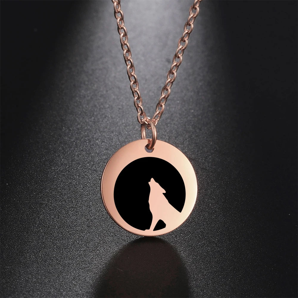 Wolf Moon Pendant Necklace — Silver